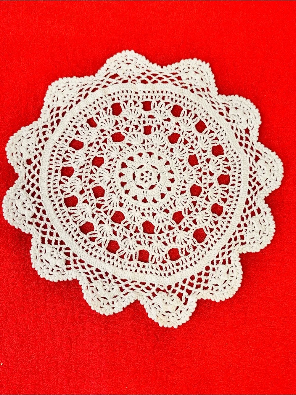 Handmade White Crochet Doily Set - Classic Home Dining Accent
